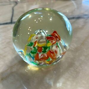 Vintage hand blown glass art paperweight